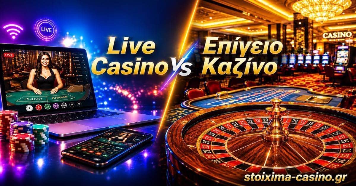 Live Casino vs Επίγειο Καζίνο: Ποιο ταιριάζει στο παιχνίδι σας;
