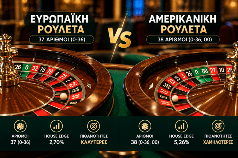 ευρωπαϊκή vs αμερικανική ρουλέτα